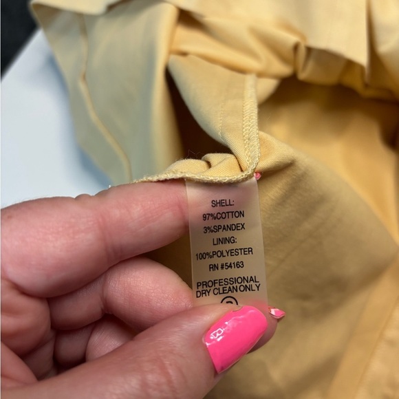 Calvin Klein Dress Size 2 Yellow Fit & Flare A Line Sleevless Cotton Stretch - Picture 6 of 7